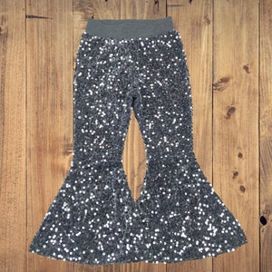 Silver sequin Bell Bottoms- Toddler Flare Pants