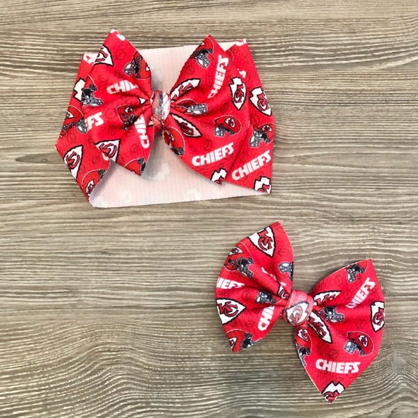 Red KC Chiefs Baby Headwrap- KC Bows