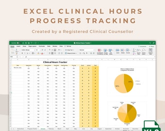 Clinical Hours Excel and Google Sheets Tracker for Practicum and Clinical Placement: Track Direct and Indirect Counseling Hours Daily