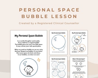 Hoja de trabajo sobre la burbuja del espacio personal: Enseñar límites (Descargar PDF)