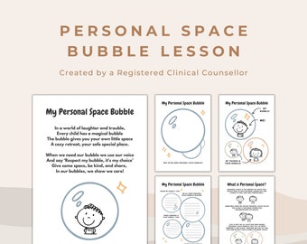 Personal Space Bubble Worksheets and Education for Teachers and Mental Health Practitioners | Teaching Boundaries to Children in Schools