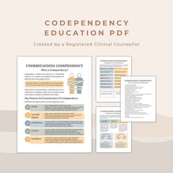 Codependency Psychoeducation Bundle | Resources for Understanding Relationship Addiction and Setting Healthy Boundaries | Therapy Tools