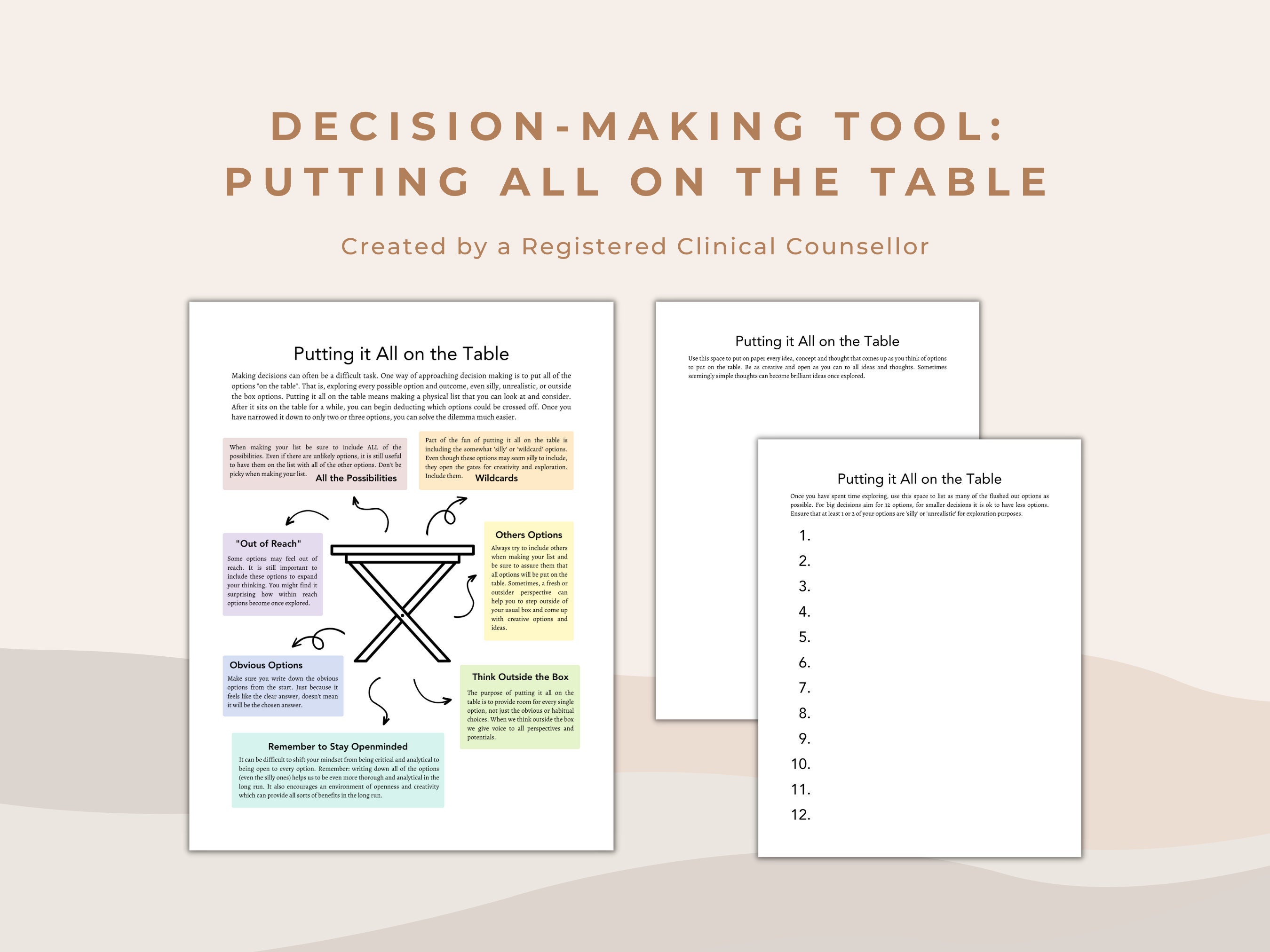 Decision Making Process Worksheet.pdf Decision Making Worksheet: Mental Health Self-help Tool (PDF) - Etsy