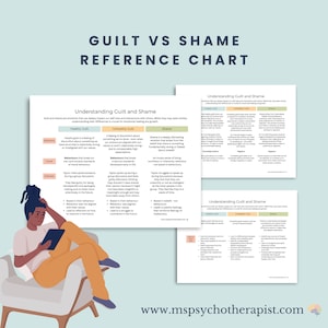 Guilt vs Shame Therapy Chart: Understanding Emotions (PDF)