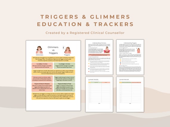 Triggers and Glimmers Worksheet: Psychoeducation & Tracker (PDF)