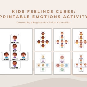 Feelings Cubes Emotional Regulation Activity for Kids | Children&#39;s Mental Health and Therapy Regulation Tools | Calm Corner