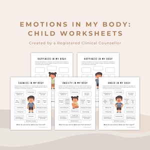 Emotions in my Body Coloring Pages and Therapy Worksheets for Enhancing Childrens Emotional Awareness and Attunement