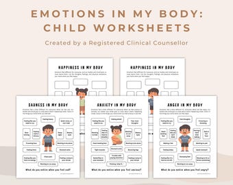 Emotions in My Body Worksheets: Children's Therapy Coloring Pages (PDF)
