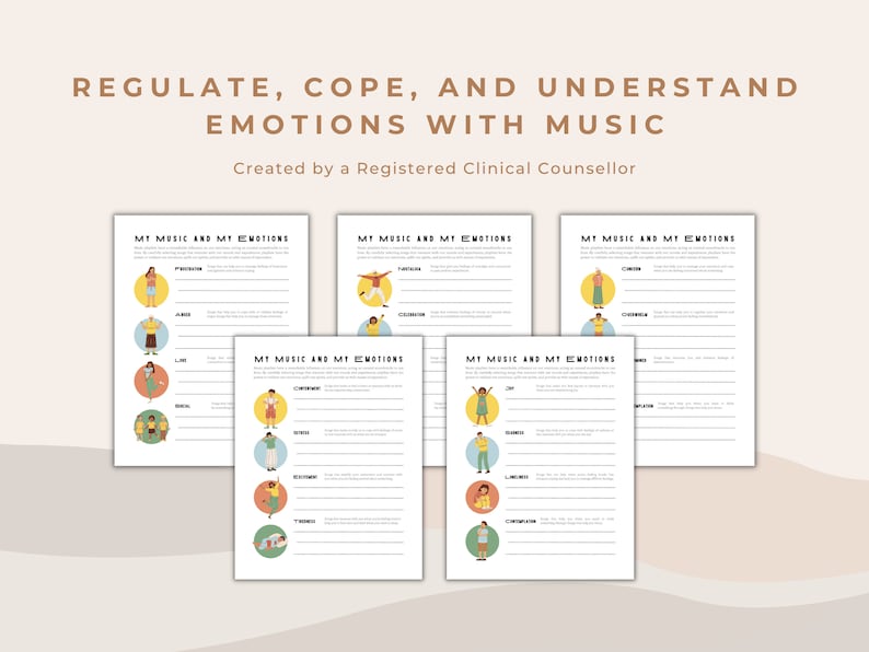 Music Therapy Playlist Activity Building Playlists to Cope Etsy