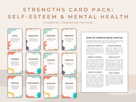 Strengths Card Pack: Self-Esteem & Mental Health (PDF)