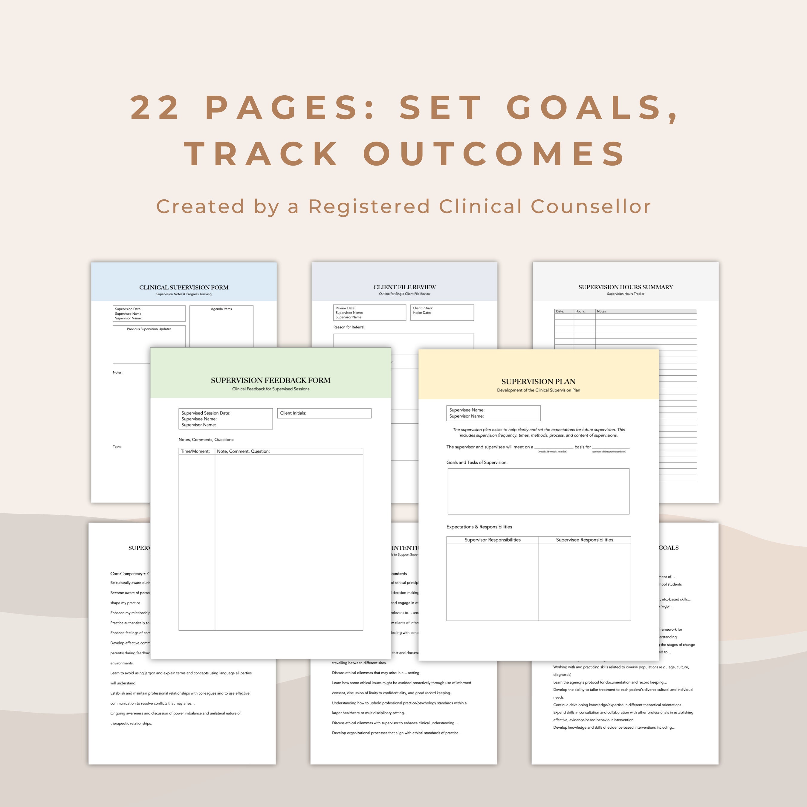Clinical Supervision Template Bundle: Develop Supervision Plans Set Clinical Supervision Template Bundle: Develop Supervision Plans Set