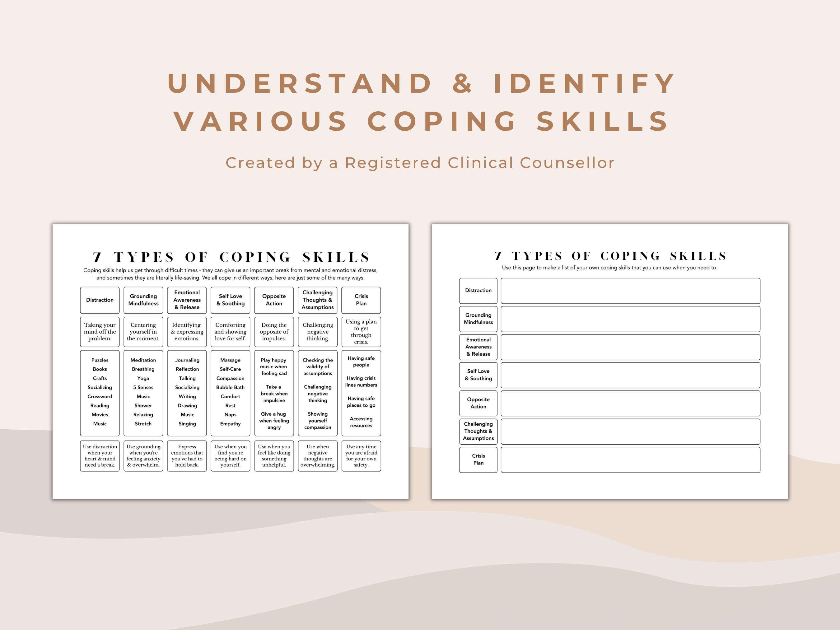 Coping Skills Handout: 7 Types Education & Worksheet (PDF) - Etsy Australia