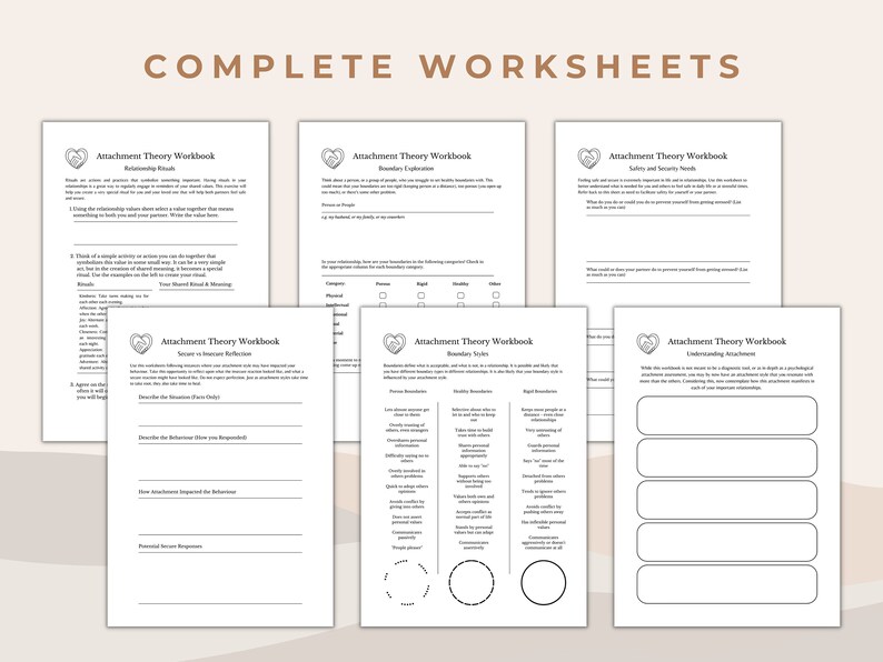 Attachment Theory Workbook: Self-help & Therapy Resource (digital Print ...