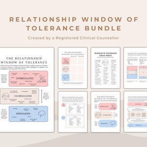 The Relationship Window of Tolerance Couples Therapy Counselling Resource | Family Therapy Psychology Worksheets