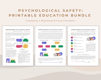 Psychological Safety Information Bundle | Printable Psychoeducation Tools for Mental Health Professionals