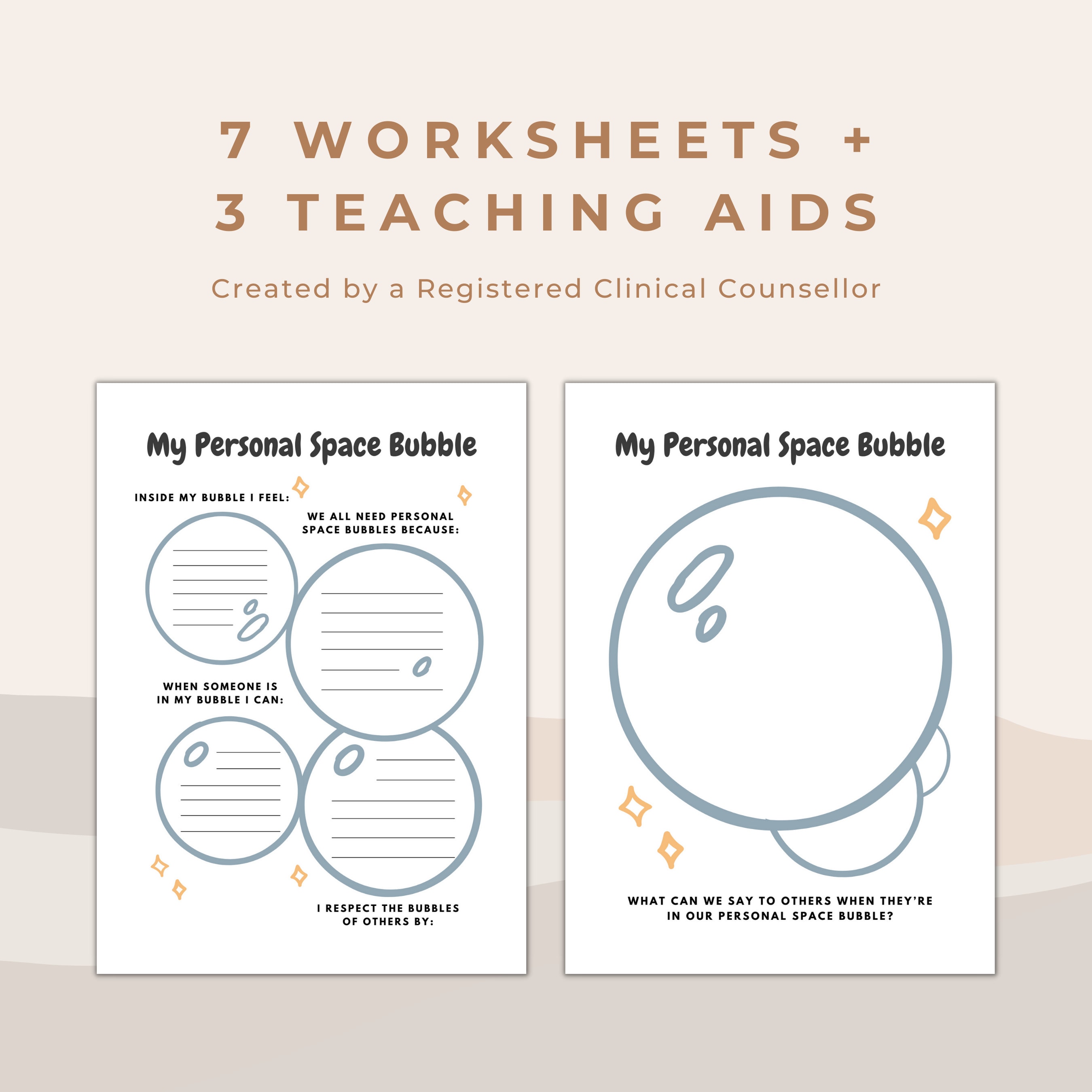 Personal Space Bubble Worksheets and Education for Teachers and Mental ...