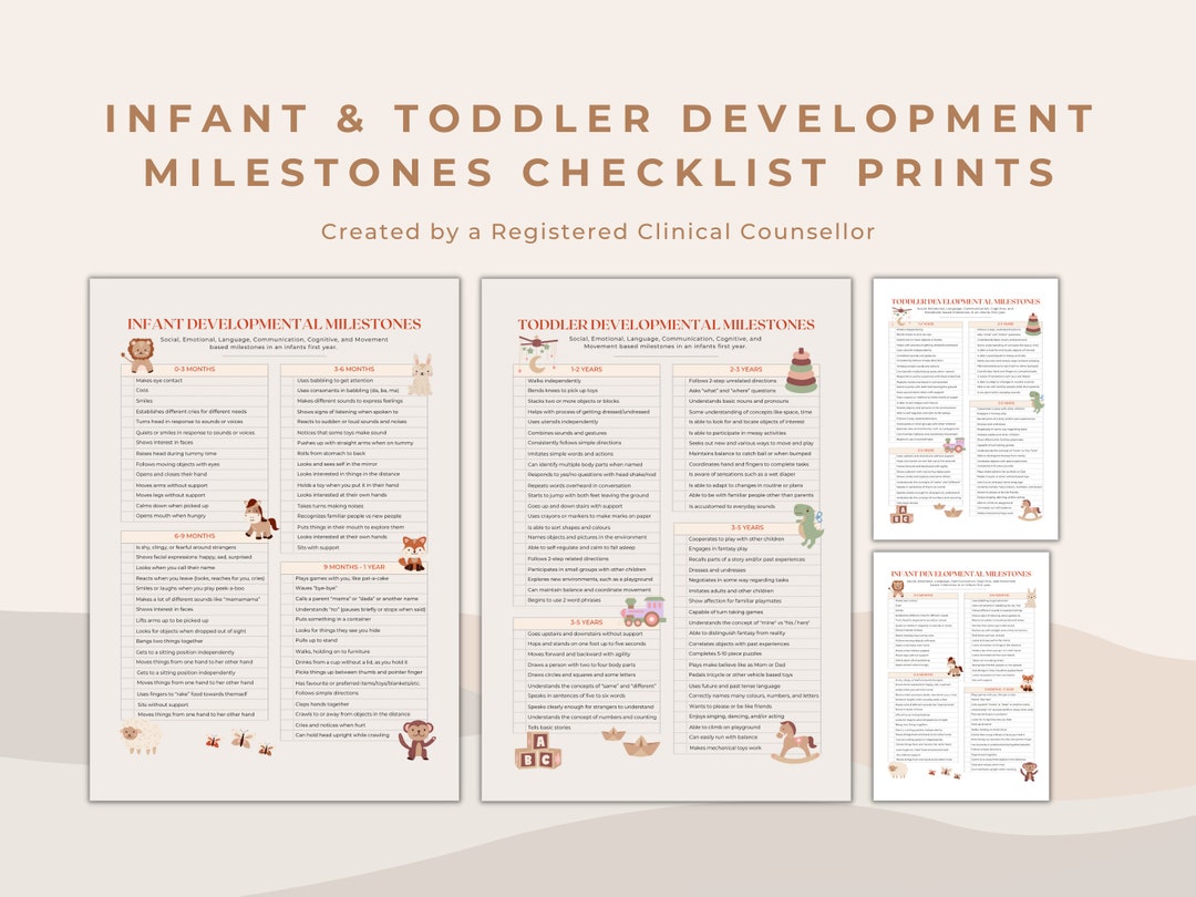 Infant and Toddler Developmental Milestone Checklist Tracking Healthy