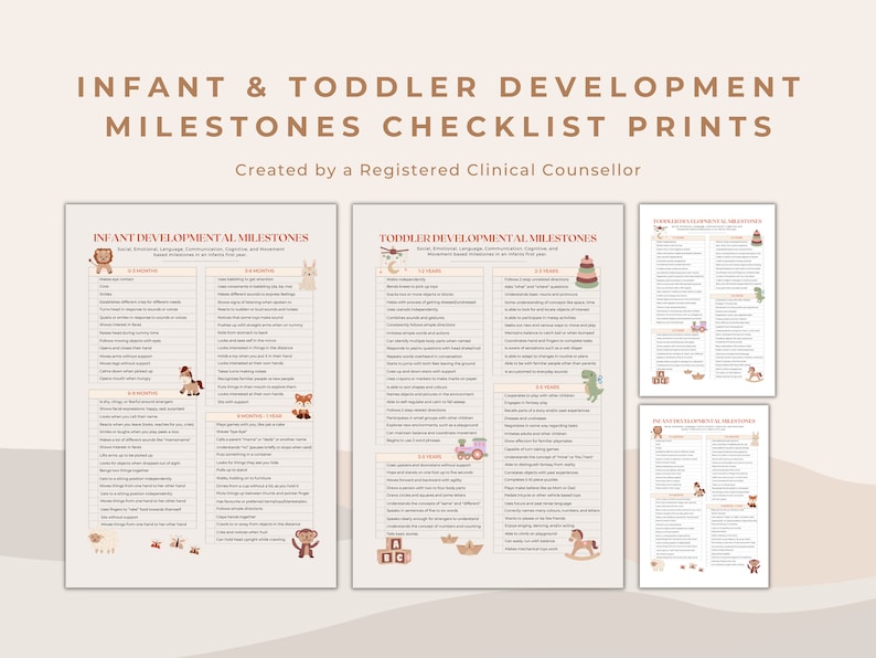 Infant and Toddler Developmental Milestone Checklist - Etsy