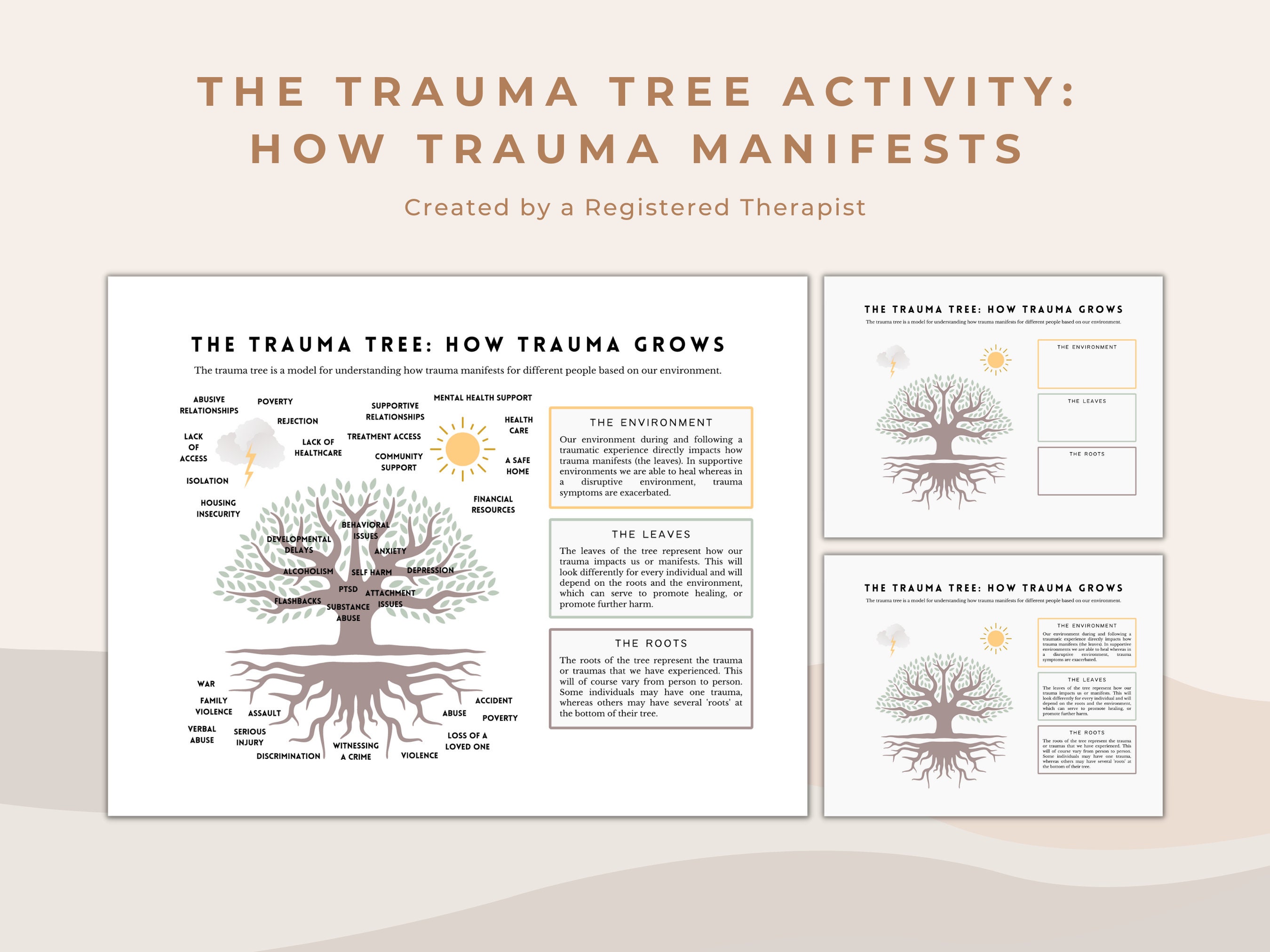 The Trauma Tree Therapeutic Psychoeducation Tool and Worksheet - Etsy