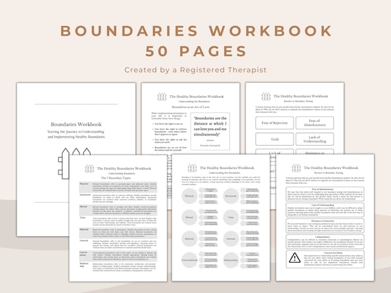 Healthy Boundaries Workbook: Self-Care & Mental Health (Digital Print)