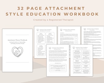Attachment Theory Therapy Self-Help Workbook Resource | Building Secure Attachment Resource | Digital Print for Therapists and Counsellors