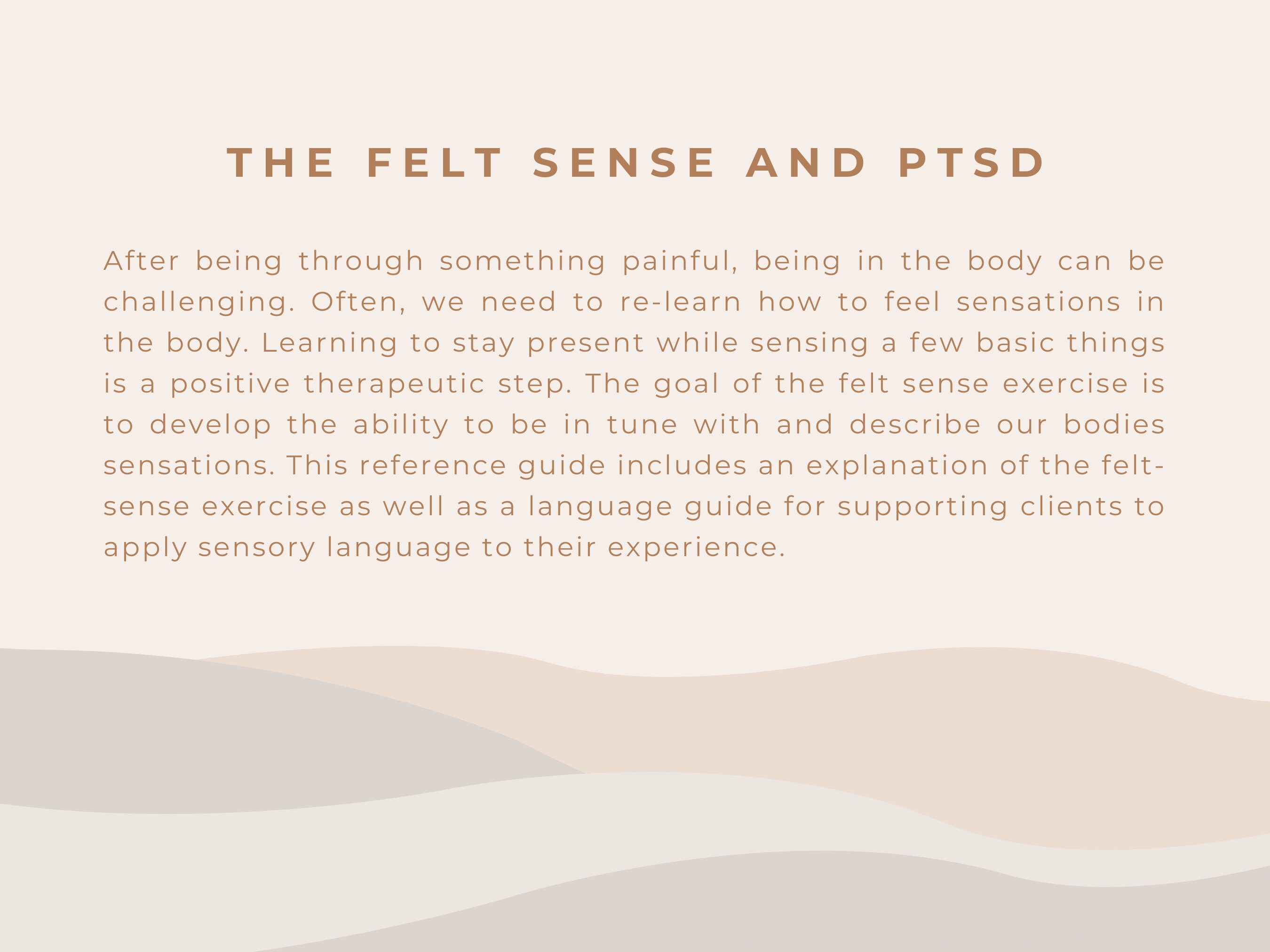 The Felt Sense Somatic Exercise for Posttraumatic Stress Etsy