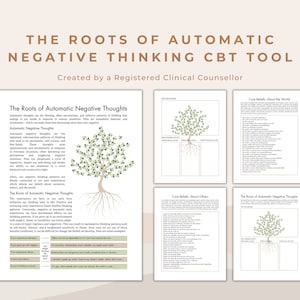 The Roots of Automatic Negative Thinking Patterns | Cognitive Behavioural Therapy Tool and Worksheet Bundle for Mental Health Practitioners