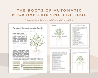 The Roots of Automatic Negative Thinking Patterns | Cognitive Behavioural Therapy Tool and Worksheet Bundle for Mental Health Practitioners