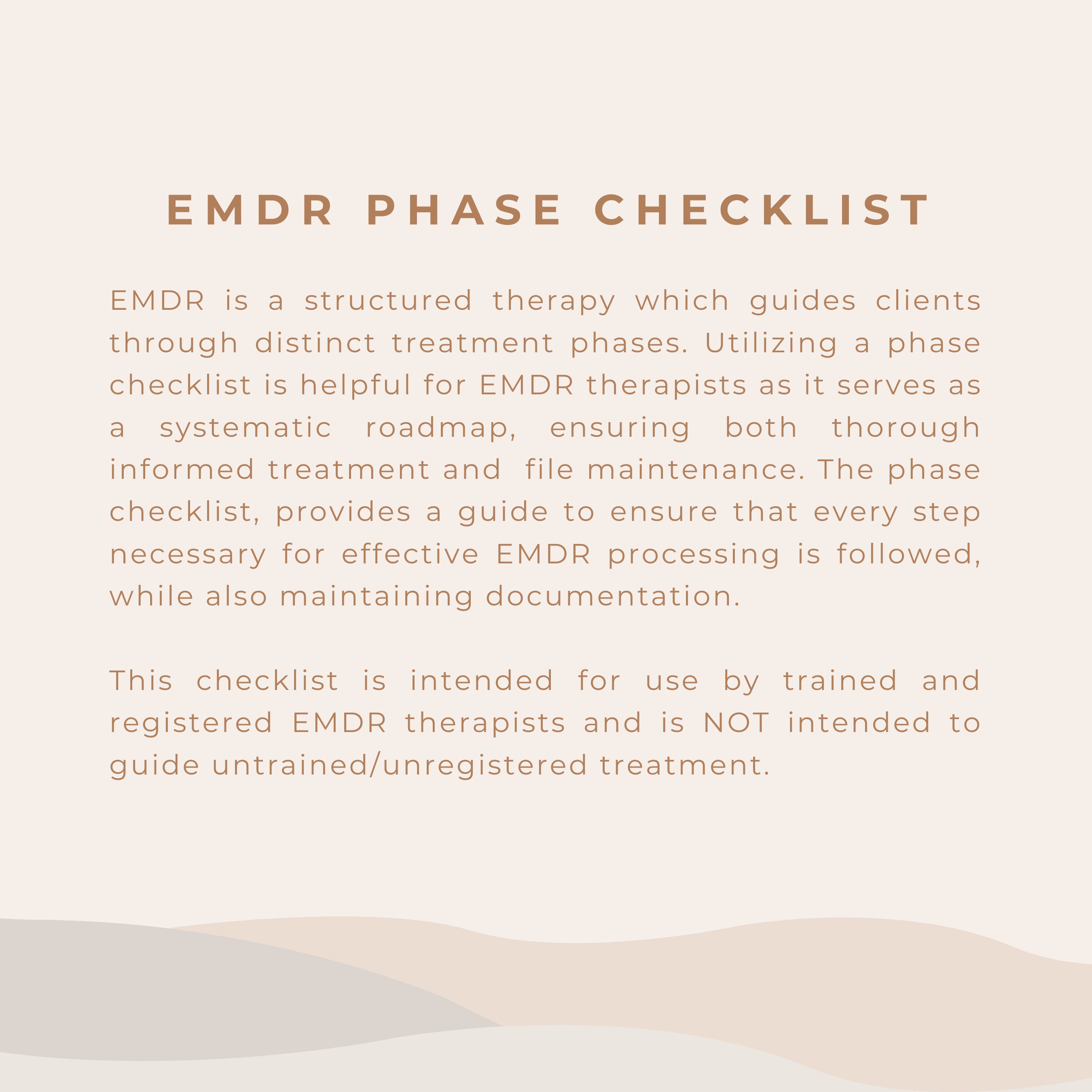 Eye Movement Desensitization and Reprocessing Checklist: EMDR Phase ...
