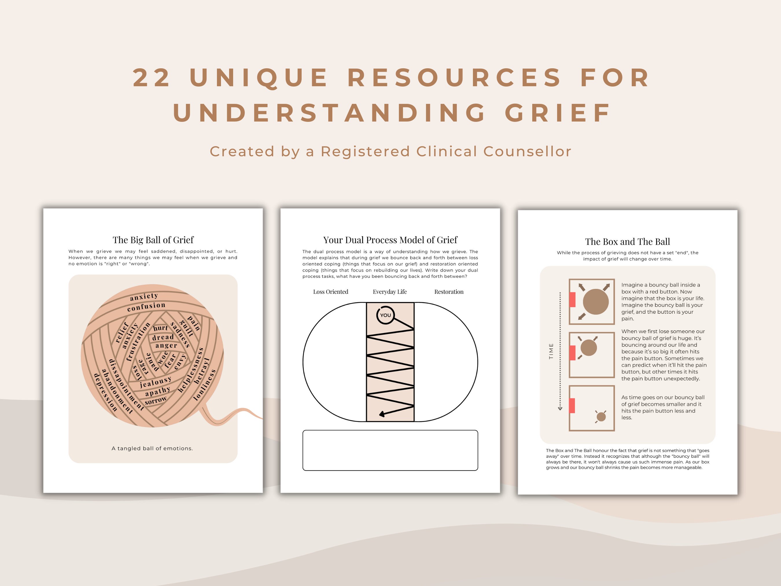 Grief Therapy Workbook Bundle: Visual Aids & Worksheets (PDF) - Etsy