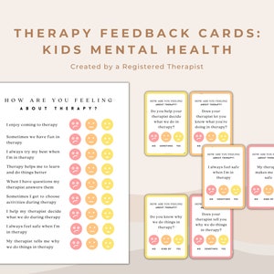 Vragenlijstkaarten voor therapiefeedback voor kinderen en kinderen | Schooladviseurkaarten voor het beoordelen van feedback van klanten | Psychologie Gezondheidstool