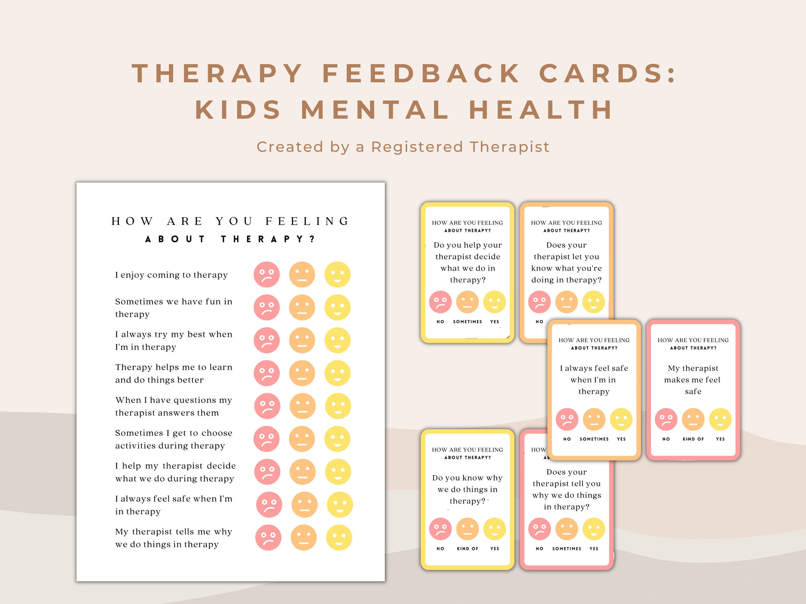 Kids Therapy Feedback Cards: School Counselor Tool (PDF) - Etsy