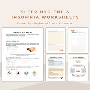 Sleep Hygiene & Insomnia Worksheets: Therapy Tool (PDF)