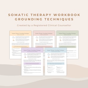 Grounding Techniques for Somatic-Based Therapy Psychoeducation and Therapy Worksheets | Trauma Therapist Tool