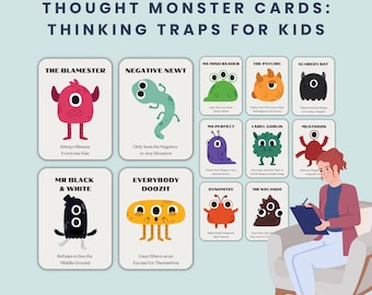 Thought Monster Cards: Kids&#39; Thinking Traps, Communication Tool (PDF)