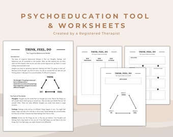 Cognitive Triangle CBT Worksheets: Think, Feel, Do (PDF