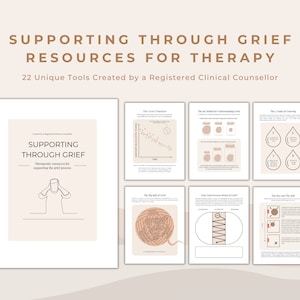Grief Therapy Workbook Bundle: Visual Aids & Worksheets (PDF)