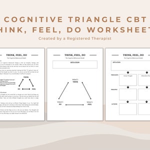 Cognitive Triangle CBT Worksheets: Think, Feel, Do (PDF Download)