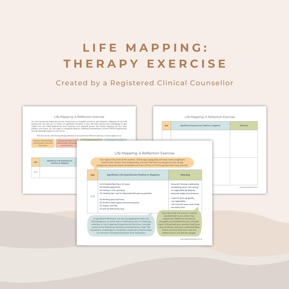Life Mapping Therapy Exercise: Self-Reflection Workbook (PDF)
