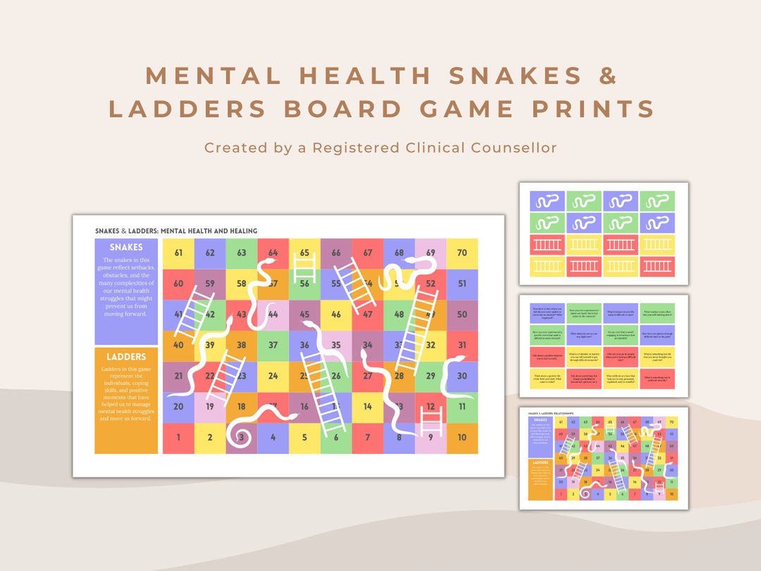Snakes and Ladders Board Game for Mental Health and Wellbeing With