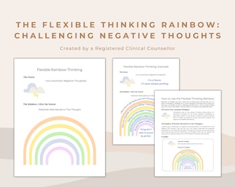 Foglio di lavoro sull'arcobaleno del pensiero flessibile: sostituzione del pensiero CBT (PDF)