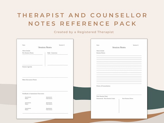 Therapist Counsellor Note Taking Fillable Form Template - Etsy