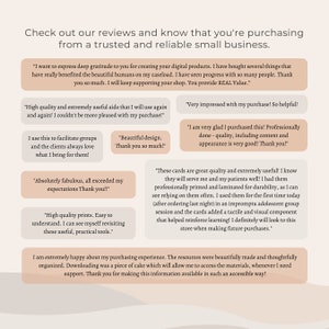 May include: Image showcasing customer reviews for a small business. The reviews are in text bubbles with positive feedback about the quality, usefulness, and design of the products. The text includes phrases like "high quality," "beautiful design," and "extremely useful."