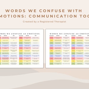 Words we Confuse with Emotions and Feelings | Tool for Non-Violent Communication | Therapist and School Counsellor Psychology Mental Health