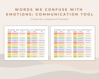 Words we Confuse with Emotions and Feelings | Tool for Non-Violent Communication | Therapist and School Counsellor Psychology Mental Health