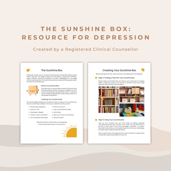 Sunshine Box Therapeutic Activity for Managing Pain and Depression | Therapy Tool for Teens and Kids | Teen Therapy