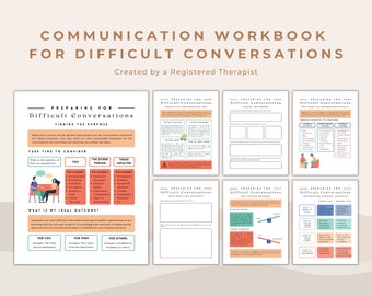 Assertive Communication Tool: Preparing for Difficult Conversations Therapeutic Workbook and Therapy Aid | Assertiveness Training Counsellor