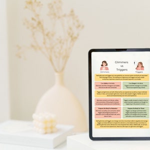 Triggers and Glimmers Worksheet: Psychoeducation Tracker (PDF) Etsy