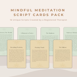 Mindfulness Meditation Script Cards: Therapist Tool (PDF)