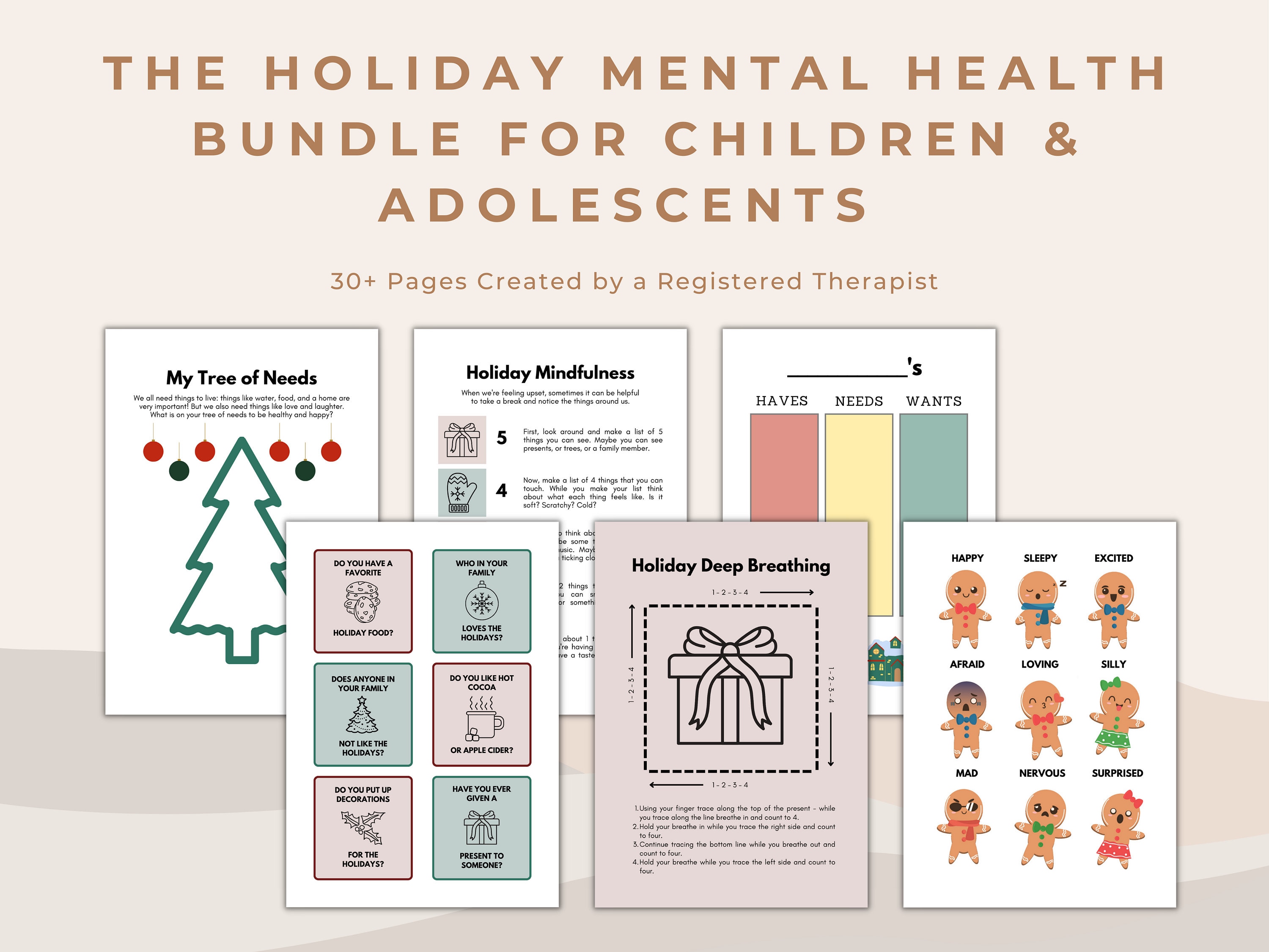 Holiday Christmas Mental Health Activities for Kids and Teens Etsy